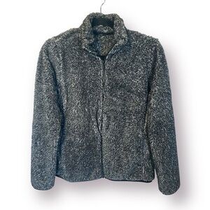 Uniqlo Heathered Black Teddy Jacket Size S